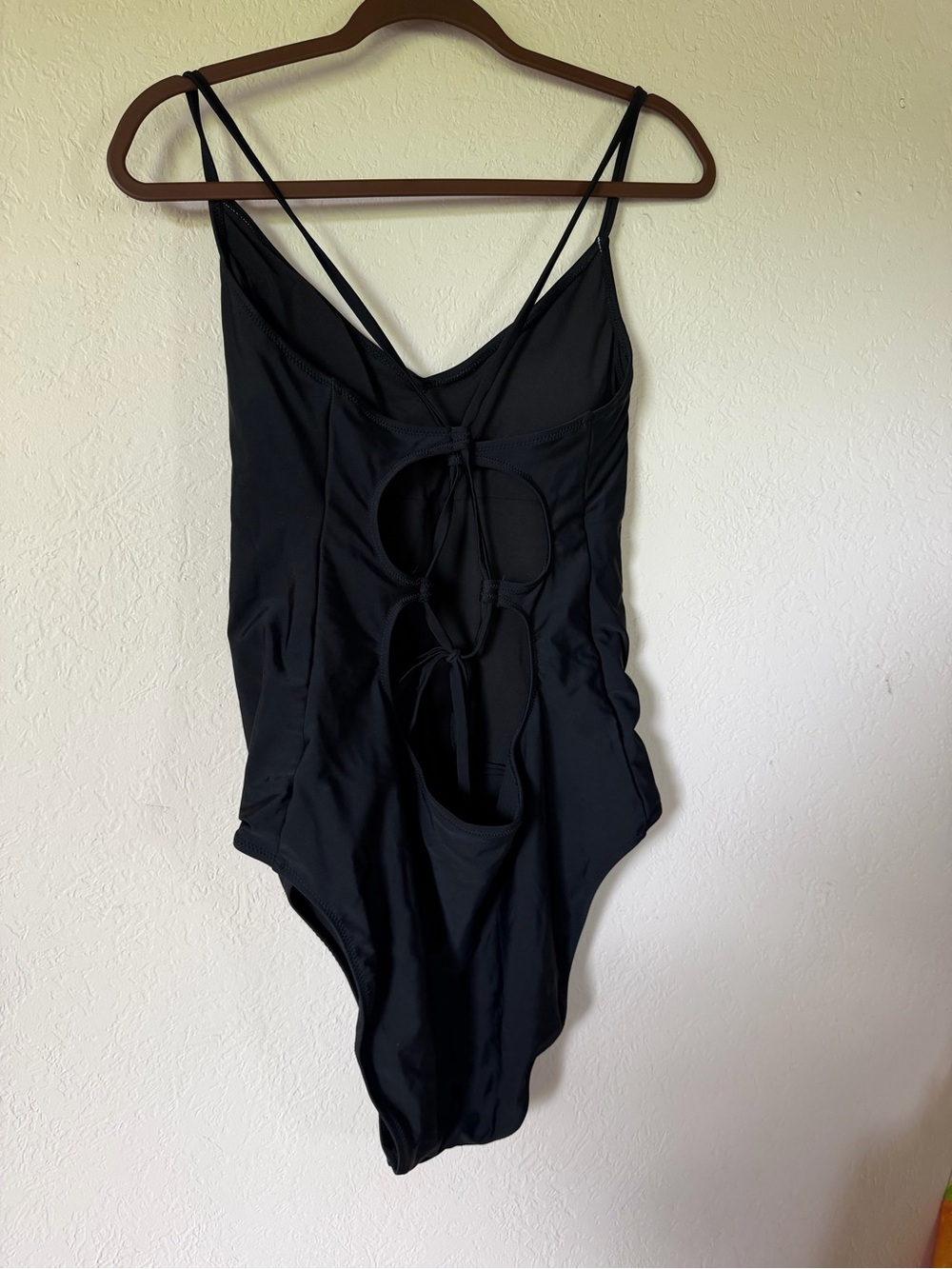 aerie Black One-Piece Swim Suit with Thin Straps - Picture 5 of 6